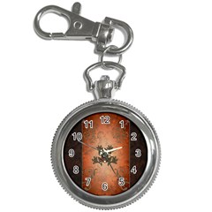 Beautiful Elegant Decorative Frog On Vintage Background Key Chain Watches by FantasyWorld7