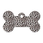 3d Leopard Print Black Brown Dog Tag Bone (Two Sides) Back