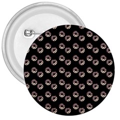 Kawaii Dougnut Black Pattern 3  Buttons by snowwhitegirl