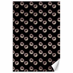 Kawaii Dougnut Black Pattern Canvas 24  X 36  by snowwhitegirl