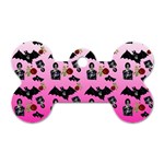 Pink Gradient Bat Pattern Dog Tag Bone (Two Sides) Front