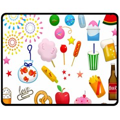 Summer Fair Food Goldfish Double Sided Fleece Blanket (medium)  by Nexatart