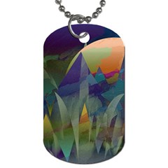 Mountains Abstract Mountain Range Dog Tag (one Side) by Nexatart