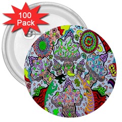 Supersonic Volcanic Mushroom Power 3  Buttons (100 Pack)  by chellerayartisans