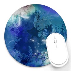 Wonderful Elegant Floral Design Round Mousepads by FantasyWorld7