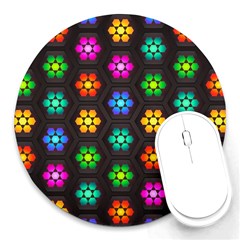 Pattern Background Colorful Design Round Mousepads by Pakrebo