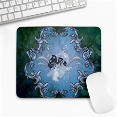 Surfboard With Dolphin Large Mousepads by FantasyWorld7