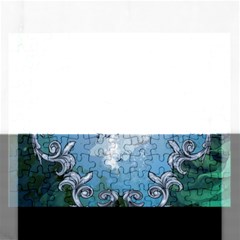 Surfboard With Dolphin Rectangular Jigsaw Puzzl by FantasyWorld7