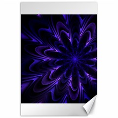 Fractal Blue Mandala Digital Canvas 24  X 36  by Pakrebo