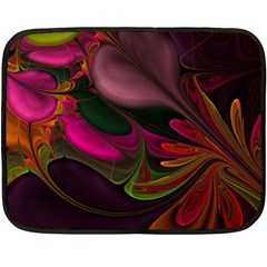 Fractal Abstract Colorful Floral Double Sided Fleece Blanket (mini)  by Pakrebo