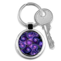 Abstract Pattern Fractal Wallpaper Key Chain (round) by Pakrebo