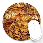 Bees Nature Animals Honeycomb Round Mousepads Front