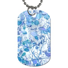 Cyan Floral Print Dog Tag (one Side) by dflcprintsclothing