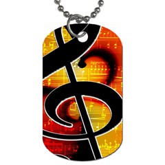 Clef Music Lines Notenblatt Dog Tag (one Side) by HermanTelo