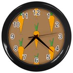 Healthy Fresh Carrot Wall Clock (Black) Front