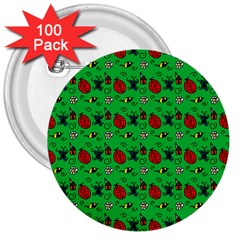 Bugs Pattern 3  Buttons (100 Pack)  by snowwhitegirl