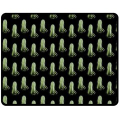 Cactus Black Pattern Double Sided Fleece Blanket (medium)  by snowwhitegirl