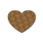 Wood Texture Wooden Rubber Coaster (Heart)  Front