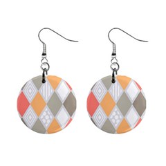 Non Seamless Pattern Diamond Shape Mini Button Earrings by Pakrebo