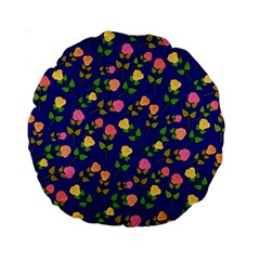 Flowers Roses Blue Standard 15  Premium Round Cushions by Bajindul