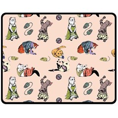 Funny Cats Fleece Blanket (medium)  by Sobalvarro