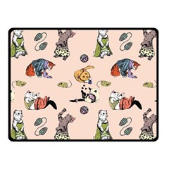 Funny Cats Fleece Blanket (small) by Sobalvarro