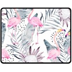 Tropical flamingos Fleece Blanket (Medium)  60 x50  Blanket Front