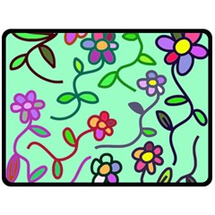 Flowers Floral Plants Fleece Blanket (large)  by Bajindul