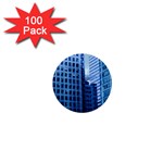 City Blue Building Construction 1  Mini Buttons (100 pack)  Front