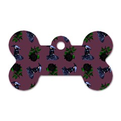 Gothic Girl Rose Mauve Pattern Dog Tag Bone (one Side) by snowwhitegirl