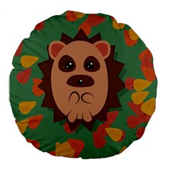 Hedgehog Animal Cute Cartoon Large 18  Premium Round Cushions by Sudhe