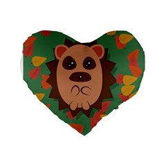 Hedgehog Animal Cute Cartoon Standard 16  Premium Flano Heart Shape Cushions by Sudhe