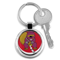 Ninja Beaver Animal Humor Joke Key Chain (round) by Sudhe