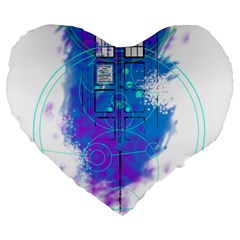 Tattoo Tardis Seventh Doctor Doctor Large 19  Premium Heart Shape Cushions by Sudhe