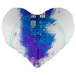 Tattoo Tardis Seventh Doctor Doctor Large 19  Premium Heart Shape Cushions Back