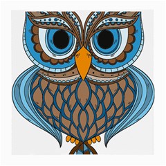 Owl Drawing Art Vintage Clothing Blue Feather Medium Glasses Cloth by Sudhe