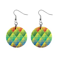 Background Colorful Geometric Mini Button Earrings by Simbadda