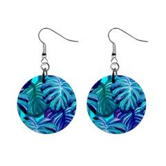 Leaves Tropical Palma Jungle Mini Button Earrings by Simbadda