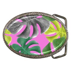 Tropical Greens Leaves Design Belt Buckles by Simbadda