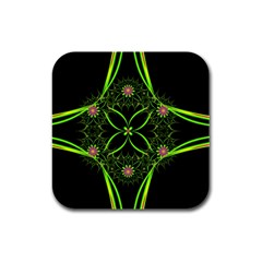 Artwork Fractal Allegory Art Rubber Square Coaster (4 Pack)  by Sudhe