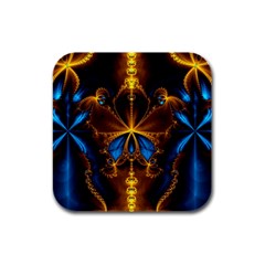 Abstract Art Fractal Artwork Rubber Square Coaster (4 Pack)  by Pakrebo