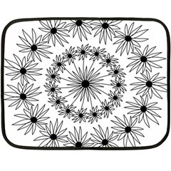 Flowers Mandala Hand Drawing Fleece Blanket (mini) by Wegoenart