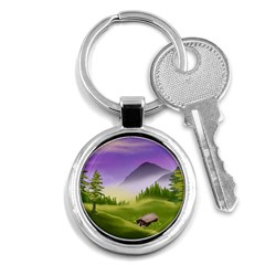 Digital Art Painting Landscape Key Chain (round) by Wegoenart