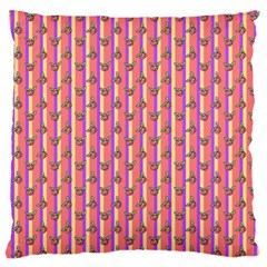 Pink Stripe & Roses Standard Flano Cushion Case (two Sides) by charliecreates