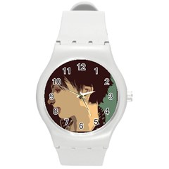 Punk Face Round Plastic Sport Watch (m) by snowwhitegirl