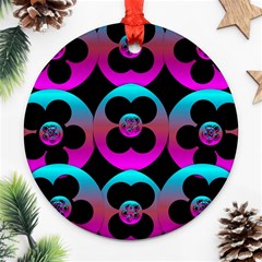 The Most Wonderful Flowers On The Festive Festivale Round Ornament (two Sides) by pepitasart