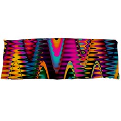 Multicolored Wave Distortion Zigzag Chevrons 2 Background Color Solid Black Body Pillow Case (dakimakura) by EDDArt