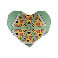 Pizza Slice Food Italian Standard 16  Premium Flano Heart Shape Cushions by Pakrebo