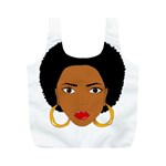 African American woman with сurly hair Full Print Recycle Bag (M) Front