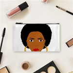 African American woman with сurly hair Cosmetic Bag (Small) Front